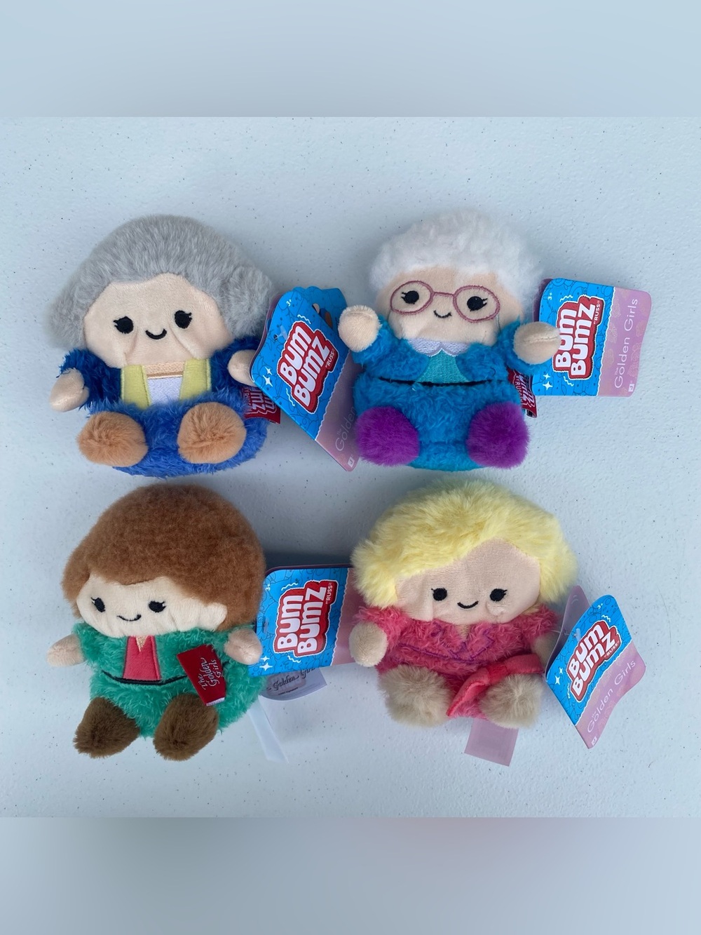 Golden Girls 4.5" Plush Dorothy Blanche Rose & Sophia Set of 4 Bum Bumz NWT
